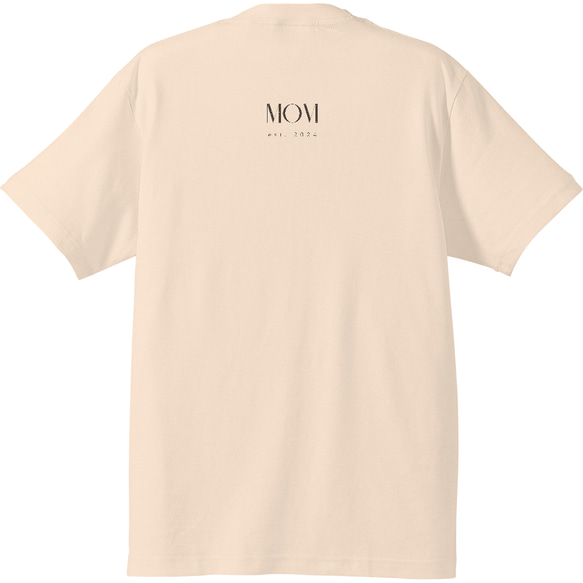 【MOM est. 2025〜1980】ママ • おかあさんのTシャツ　ナチュラル 4枚目の画像