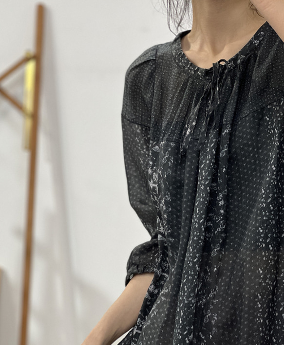 人気・リネン・麻ワンピース・春カラー・デザインのワンピース・プリーツがゆったりロングスカート 9枚目の画像