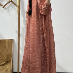 人気・リネン・麻ワンピース・春カラー・デザインのワンピース・プリーツがゆったりロングスカート 16枚目の画像