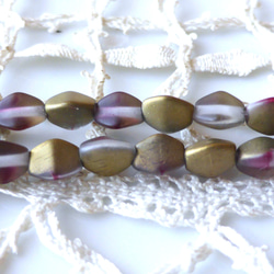 種　マットゴールドラズベリー　チェコビーズCzech Glass Beads10個 1枚目の画像