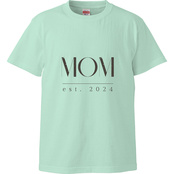【MOM est. 2025〜1980】ママ • おかあさんのTシャツ　メロン 3枚目の画像