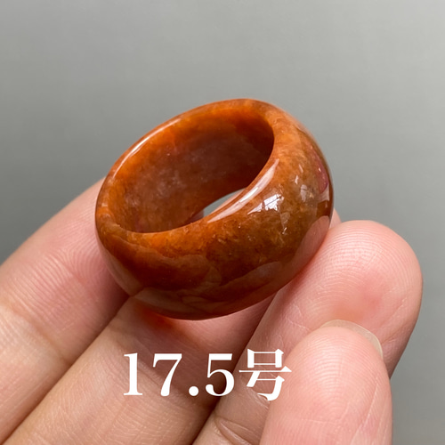 L6-14 美品 赤翡翠 17.5号 ミャンマー産天然 A貨 本翡翠 L6-14 美品 赤翡翠 17.5号 ミャンマー産天然 A貨 本翡翠