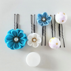 Uピン５本セット ②＊つまみ細工＊髪飾り/七五三/成人式/入学式/卒業式/和装/着物/袴/ 4枚目の画像