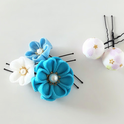 Uピン５本セット ②＊つまみ細工＊髪飾り/七五三/成人式/入学式/卒業式/和装/着物/袴/ 5枚目の画像