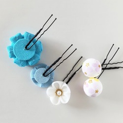 Uピン５本セット ②＊つまみ細工＊髪飾り/七五三/成人式/入学式/卒業式/和装/着物/袴/ 6枚目の画像