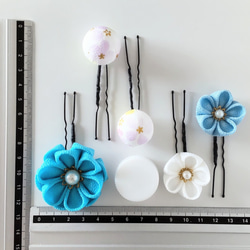 Uピン５本セット ②＊つまみ細工＊髪飾り/七五三/成人式/入学式/卒業式/和装/着物/袴/ 2枚目の画像