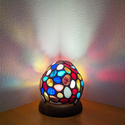 　訳アリ　特別価格✯LEDセンサーライト　置型　フットライト　照明 　ステンドグラス　【œuf】　　ランプ 3枚目の画像