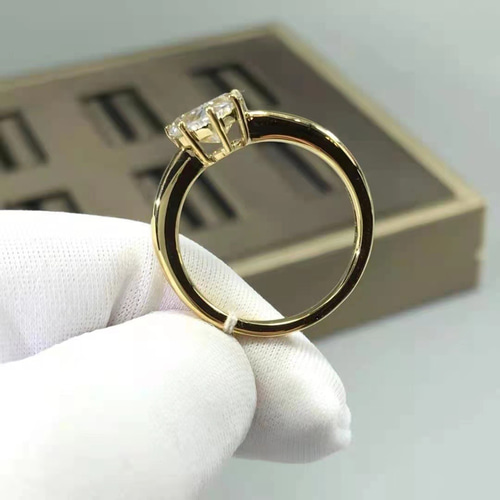 特製ハートモアサナイト ダイヤリングK18YG