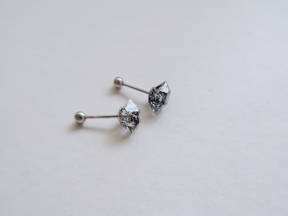 925純銀 赫基蒙水晶 黑閃靈鑽 鎖珠 轉珠 耳環 耳夾 免費送禮包裝 第3張的照片