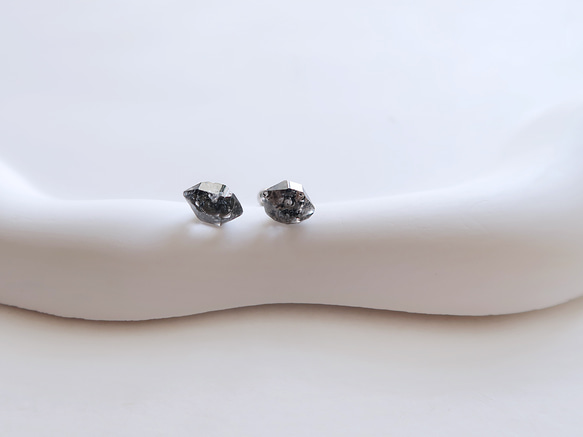 925 スターリングシルバー ハーキモン クリスタル ブラック スパークル ダイヤモンド ロック ビーズ イヤリングとイヤー ク 6枚目の画像