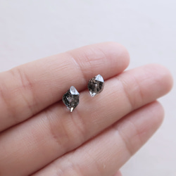 925純銀 赫基蒙水晶 黑閃靈鑽 鎖珠 轉珠 耳環 耳夾 免費送禮包裝 第5張的照片