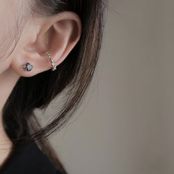 925純銀 赫基蒙水晶 黑閃靈鑽 鎖珠 轉珠 耳環 耳夾 免費送禮包裝 第8張的照片