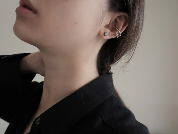 925純銀 赫基蒙水晶 黑閃靈鑽 鎖珠 轉珠 耳環 耳夾 免費送禮包裝 第11張的照片