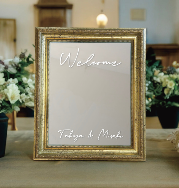 ドライフラワー×ミラー ウェルカムボード製作します☆ ミラー 鏡 結婚
