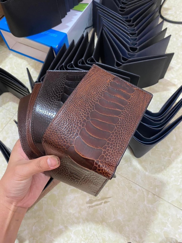 オーストリッチレザー二つ折り財布 B710【美品】COMTESSE