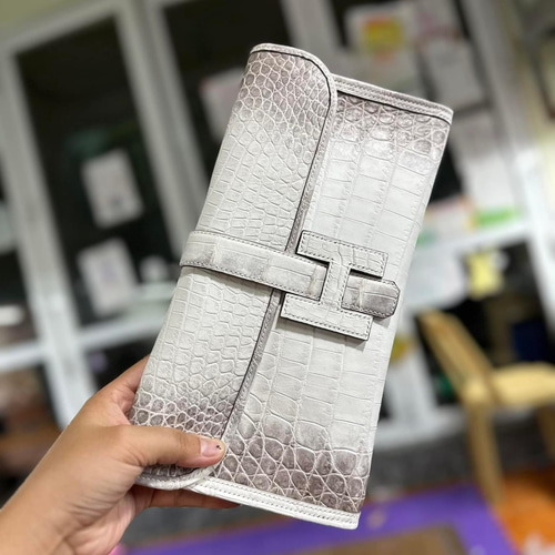 丁寧に手作りされたヒマラヤクロコダイル革長財布(受注生産 丁寧に手作りされたヒマラヤクロコダイル革長財布(受注生産
