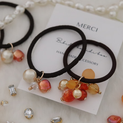 じゃらじゃらヘアゴム×2個セット◇パステルspringカラー ヘアゴム