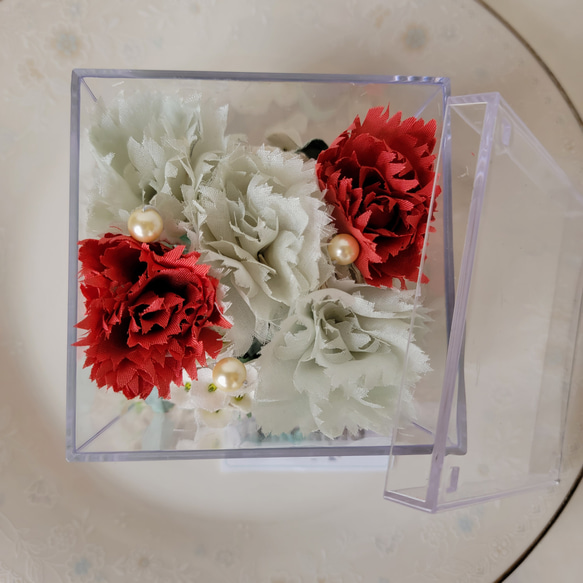 母の日のBOX  布花のカーネーション　　 15枚目の画像