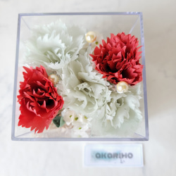 母の日のBOX  布花のカーネーション　　 1枚目の画像