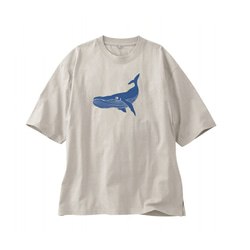 クジラ柄　メンズ半袖Tシャツ綿100％【S～XL】 1枚目の画像