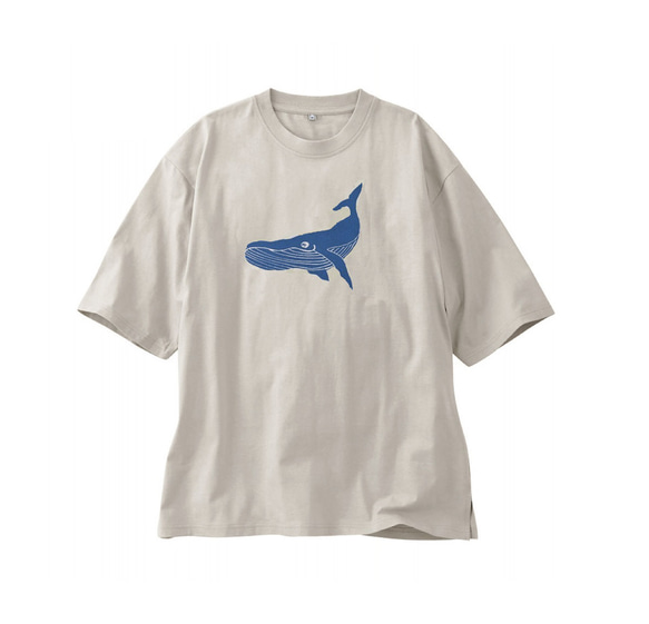 クジラ柄　メンズ半袖Tシャツ綿100％【S～XL】 1枚目の画像