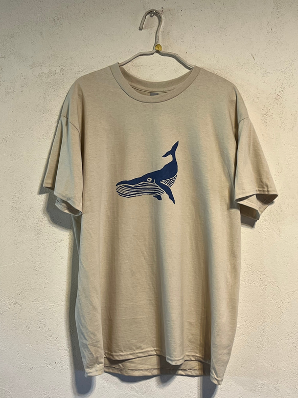 クジラ柄　メンズ半袖Tシャツ綿100％【S～XL】 2枚目の画像