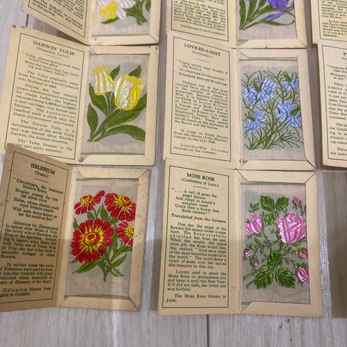 花の刺繍 シガレットカード イギリス 17枚セット その他雑貨 花の刺繍 シガレットカード イギリス 17枚セット その他雑貨