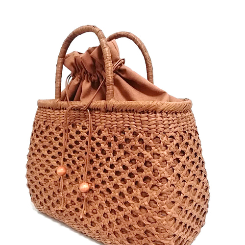 山葡萄バッグ台形高級極細龍網編み 山葡萄バッグ高級極細台形龍網編み かごバッグ 山葡萄バッグ魅力 通販