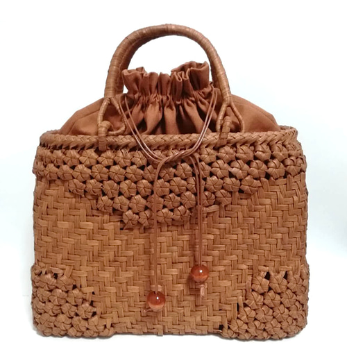 山葡萄バッグ(紫陽花) かごバッグ 山葡萄バッグ魅力 通販｜Creema  