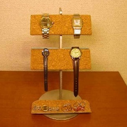 時計スタンド　革バンド＆メタルバンド4本掛けトレイ付き腕時計スタンド　IMG0161 3枚目の画像