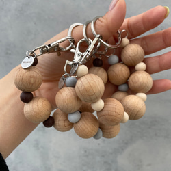 Wood beads keyring 3枚目の画像