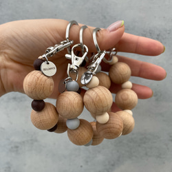 Wood beads keyring 1枚目の画像