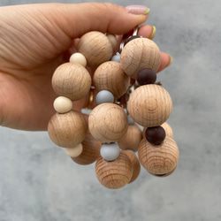 Wood beads keyring 2枚目の画像