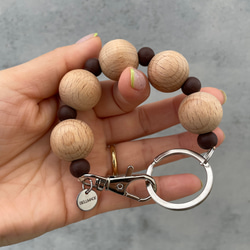 Wood beads keyring 4枚目の画像