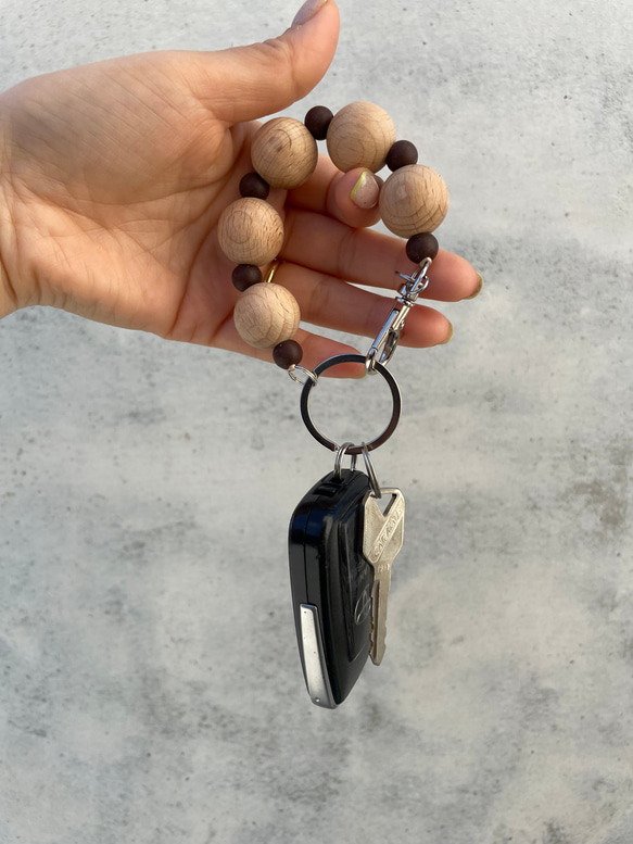 Wood beads keyring 8枚目の画像