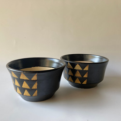 陶製植木鉢　「黒と黄」 11枚目の画像