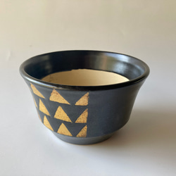 陶製植木鉢　「黒と黄」 1枚目の画像