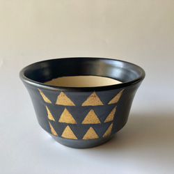 陶製植木鉢　「黒と黄」 4枚目の画像
