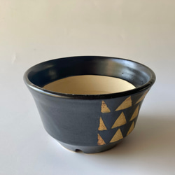 陶製植木鉢　「黒と黄」 3枚目の画像