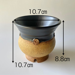 陶製植木鉢「黒と黄」part2 10枚目の画像