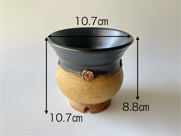 陶製植木鉢「黒と黄」part2 10枚目の画像