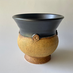 陶製植木鉢「黒と黄」part2 1枚目の画像