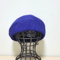 ロイヤルブルー　サマーツイード　ベレー帽　 4枚目の画像