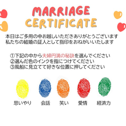 【完全オリジナル】結婚証明書&芳名帳/ゲスト名入り 3枚目の画像
