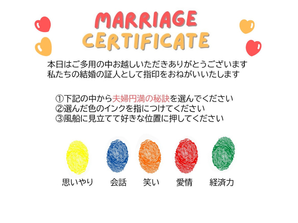 【完全オリジナル】結婚証明書&芳名帳/ゲスト名入り 3枚目の画像
