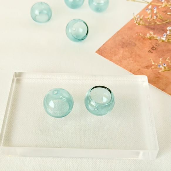 【4個】【16mm】風鈴パーツ　ガラスボール　ガラスドーム　ガラスチャーム　アクセサリーパーツ　ハンドメイド　DIY 8枚目の画像