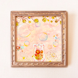 絵画　アクリル絵　額縁　ボード　シャボン玉 絵画 アクリル絵 額縁 ボード シャボン玉