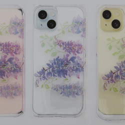 藤の花レジン柄スマホケースiPhone15/iPhone15Pro/iPhone14/iPhone12/iPhone11 4枚目の画像