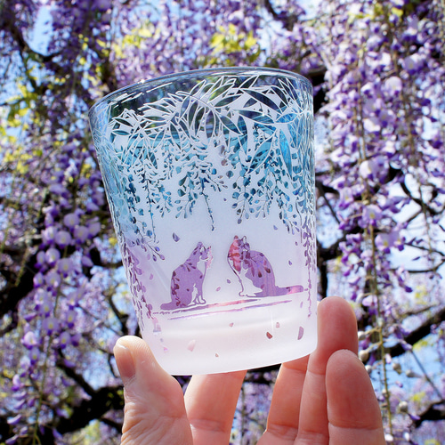 藤猫淡彩シャボン（2色Ver） グラス ART空（アートクー） 通販  