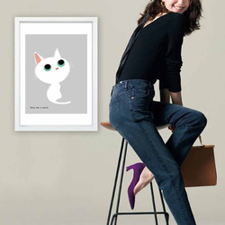 おやつちょうだ〜い　ネコ　イラスト　ポスター　A4 A3 A2 A1　アート  　アートポスター　sei検索　2785 2枚目の画像